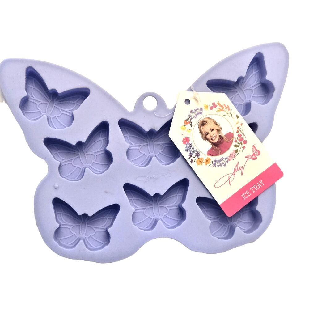 Dolly Parton Butterfly Silicone Ice Cube Tray - Purple, Flexible Mold
